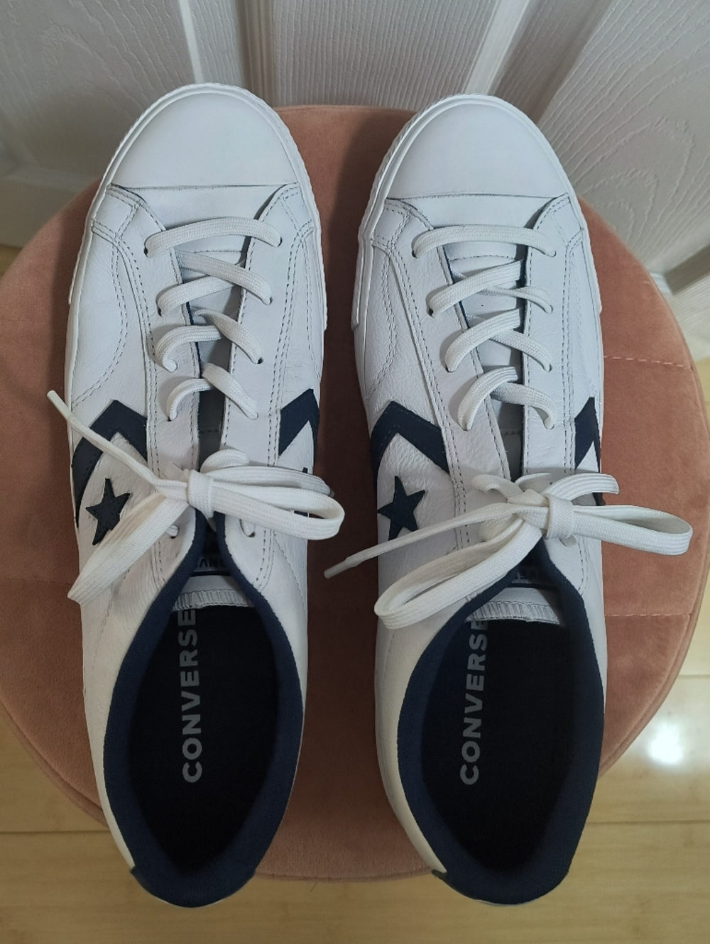 Converse Star Player Leather OX - 159740/White/Navy/White Size 12 - Picture 5 of 8